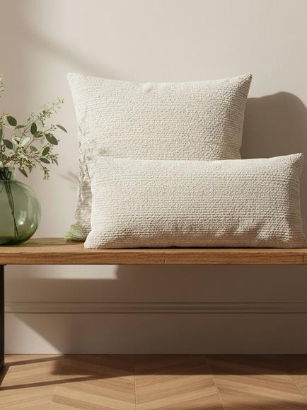 Truly Lombard Boucle Rectangular Cushion Cover, Ecru - view 2, Ecru