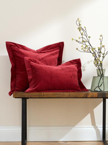 Truly Velvet Square Cushion Cover, Red - view 2, Red