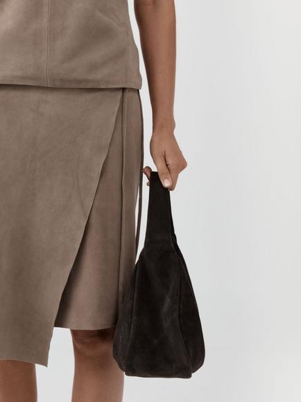St. Agni Suede Large Bon Bon Bag, Coffee - view 2, Coffee