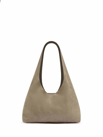 St. Agni Suede Soft Bag, Pebble, Pebble