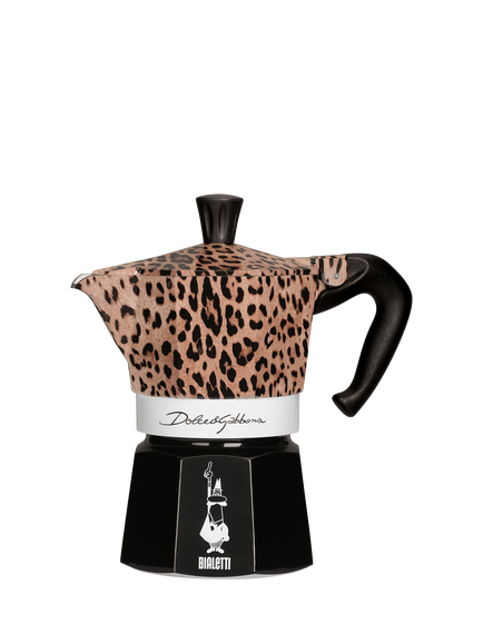 Bialetti Dolce & Gabbana Moka Express Hob Espresso Coffee Maker, 3 Cup, Leopard, Leopard