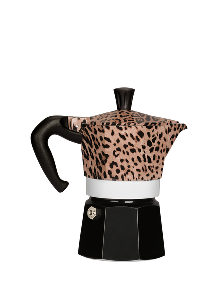 Bialetti Dolce & Gabbana Moka Express Hob Espresso Coffee Maker, 3 Cup, Leopard - view 2, Leopard