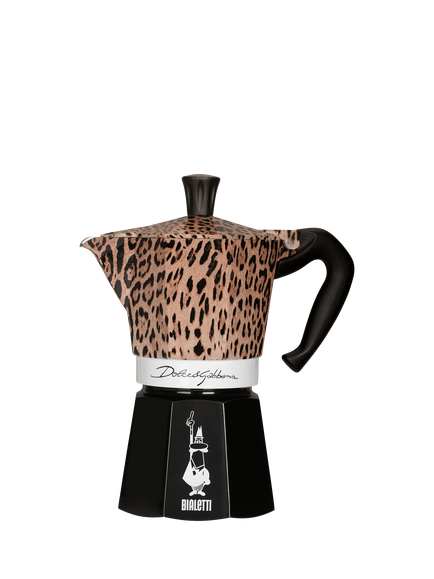 Bialetti Dolce & Gabbana Moka Express Hob Espresso Coffee Maker, 6 Cup, Leopard, Leopard