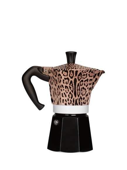 Bialetti Dolce & Gabbana Moka Express Hob Espresso Coffee Maker, 6 Cup, Leopard - view 2, Leopard