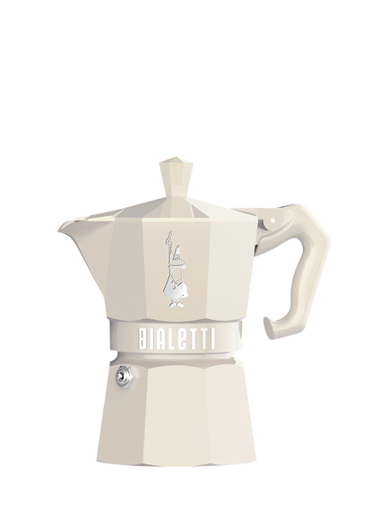 Bialetti Moka Exclusive Hob Espresso Coffee Maker, Cream, 3 Cup, Cream