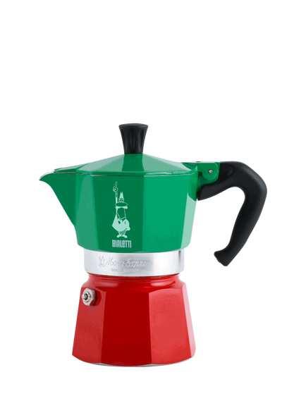 Bialetti Tricolore Moka Express Hob Espresso Coffee Maker, 3 Cup, Multi