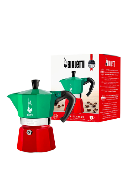 Bialetti Tricolore Moka Express Hob Espresso Coffee Maker, 3 Cup - view 2, Multi