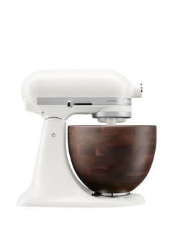 KitchenAid Artisan Designed Wood Bowl Food Mixer, 4.7L, Porcelain White, Porcelain White