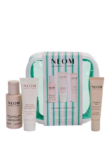 NEOM Wellbeing London Wellbeing Travel Edit Bodycare Gift Set, Clear Clear