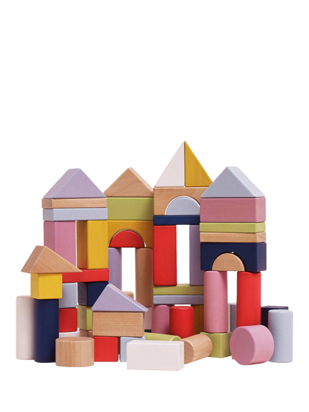 Le Toy Van Colourful Building Blocks Set, 60 Piece, FSC-Certified (Tea Wood) - view 2, Multi