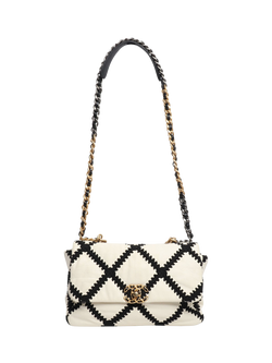 Pre-loved CHANEL 2020 Crochet Quilted Lambskin 19 Flap Shoulder Bag, White - view 2, White