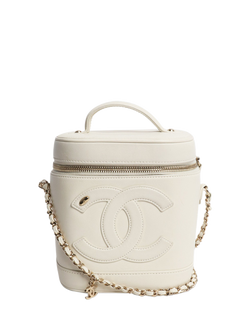 Pre-loved CHANEL 2019 Lambskin Vanity Bag, Cream, Cream