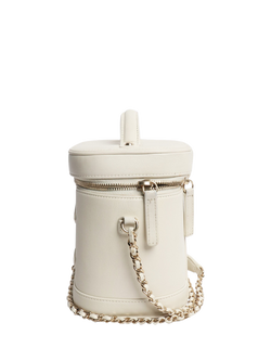 Pre-loved CHANEL 2019 Lambskin Vanity Bag, Cream - view 2, Cream