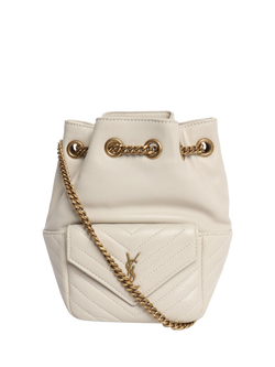 Pre-loved SAINT LAURENT Leather Bucket Bag, Neutral, Neutral