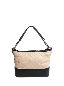 Pre-loved CHANEL 2017 Gabrielle Leather Quilted Crossbody Bag, Peach/Black, Peach/Black