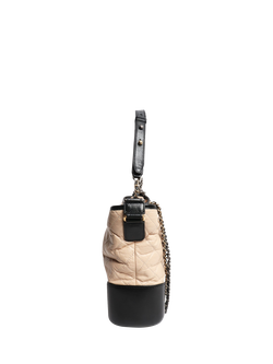 Pre-loved CHANEL 2017 Gabrielle Leather Quilted Crossbody Bag, Peach/Black - view 2, Peach/Black