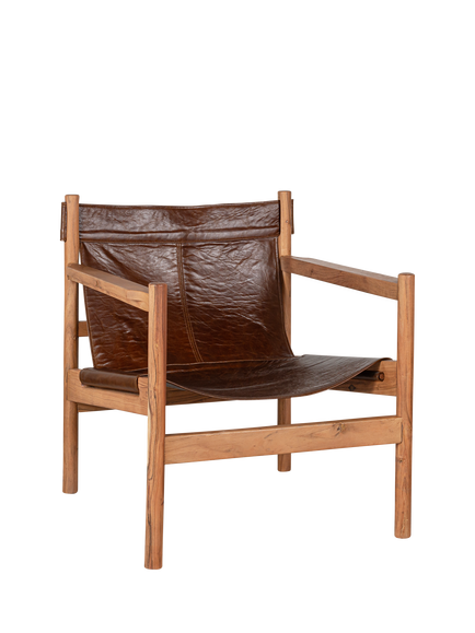 nkuku Dalibar Leather Lounge Chair, Tan, Tan