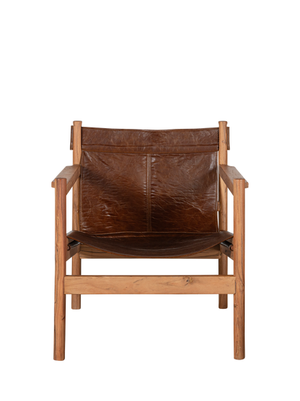 nkuku Dalibar Leather Lounge Chair, Tan - view 2, Tan