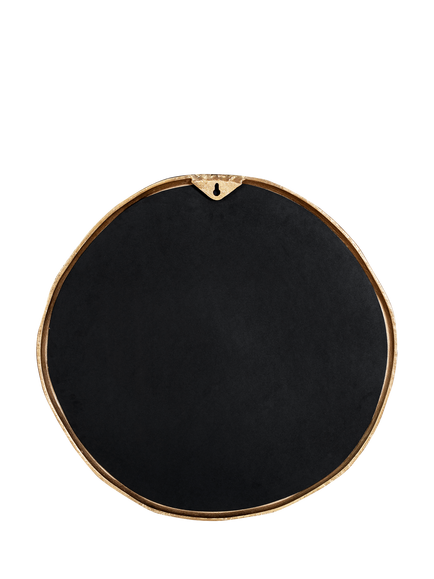 nkuku Mchanga Organic Shape Round Wall Mirror, 72cm, Antique Brass - view 2, Antique Brass