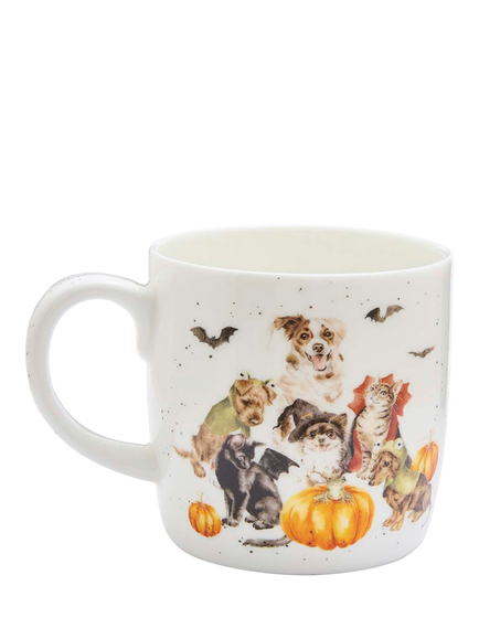 Wrendale Designs Halloween Party Fine Bone China Mug, 400ml, White/Multi - view 2, White Multi