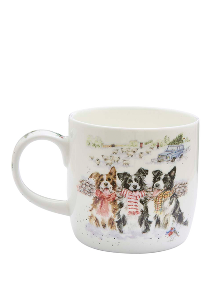 Wrendale Designs While Shepherds Watched Fine Bone China Mug, 310ml - view 2, White Multi