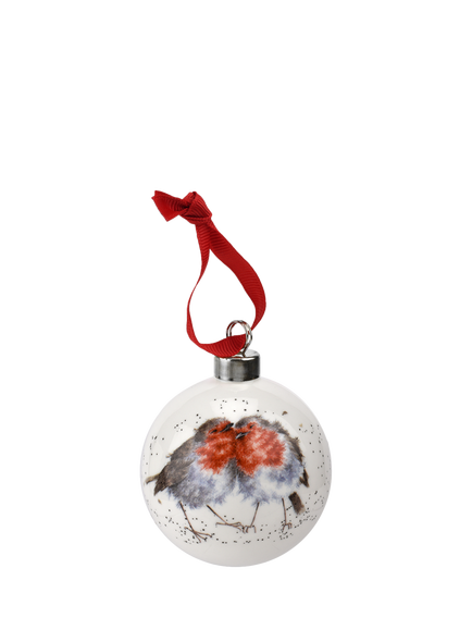 Wrendale Designs Snuggled Up Bone China Bauble, White Multi