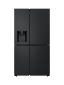 LG OUTLET GSLE81EPBC Freestanding 60/40 American Fridge Freezer, Like New, Black, Black