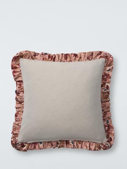 John Lewis x Sanderson Amanpuri Frilled Cushion, Red - view 2, Red