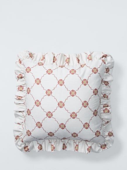 John Lewis x Sanderson Barley Trellis Cushion, Multi, Natural Multi