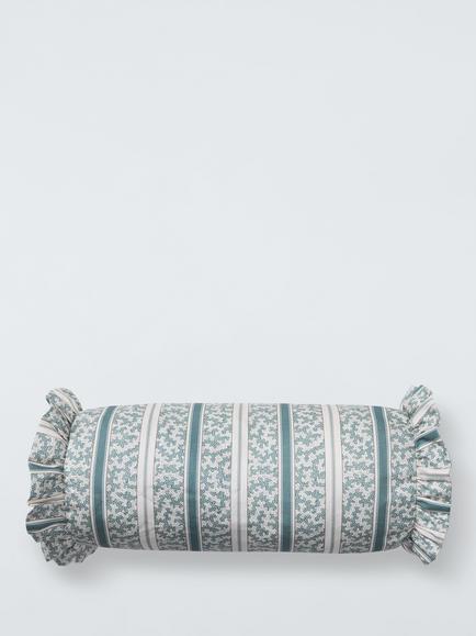 John Lewis x Sanderson Truffle Stripe Bolster, Blue/Multi, Blue Multi