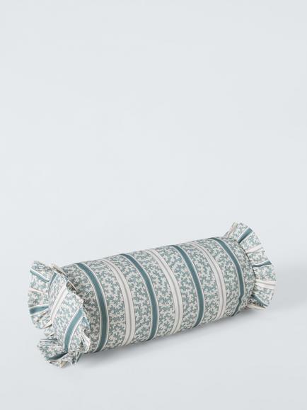John Lewis x Sanderson Truffle Stripe Bolster, Blue/Multi - view 2, Blue Multi