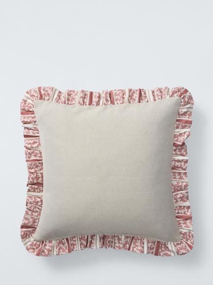 John Lewis x Sanderson Truffle Stripe Cushion, Red - view 2, Red
