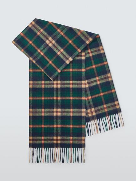 John Lewis Pure Merino Wool Check Scarf, Multi, Multi