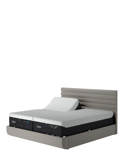TEMPUR® OUTLET Arc™ Adjustable Disc Vectra Upholstered Bed Frame, King Size, Like New, Warm Stone, Warm Stone