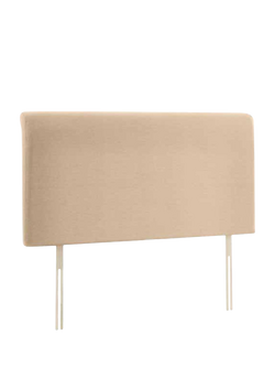 John Lewis OUTLET Bedford Strutted Upholstered Headboard, King Size, Deep Velvet Biscuit, Deep Velvet Biscuit