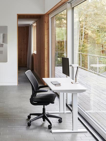 Humanscale E Float Go Desk, White - view 2, White Bamboo