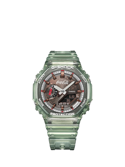 Coca-Cola x G-SHOCK GA-2100CC-3AER Men's Chronograph Watch, Green, Green