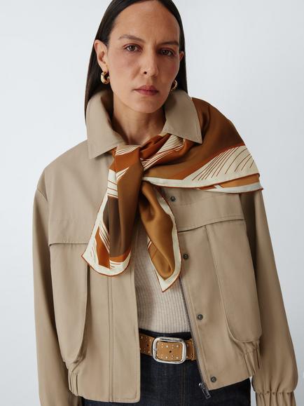 John Lewis Contour Silk Scarf, Multi, Natural Multi