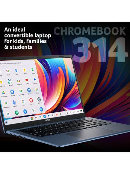 Acer Chromebook 314 Laptop, MediaTek Processor, 4GB RAM, 64GB eMMC, 14" WUXGA, Blue - view 2, Blue