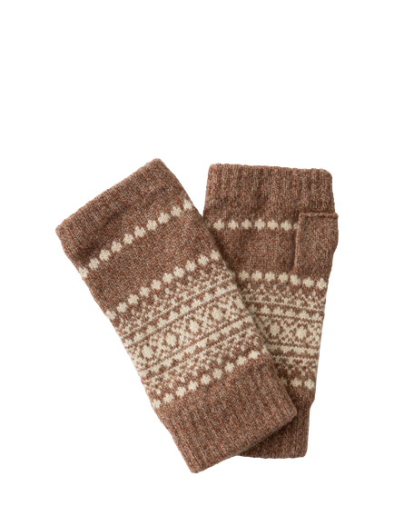 The Small Home Lambswool Wrist Warmers, Chestnut, Hazelnut