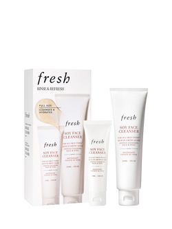 Fresh Rinse & Refresh Soy Face Cleanser Duo Skincare Gift Set, Clear