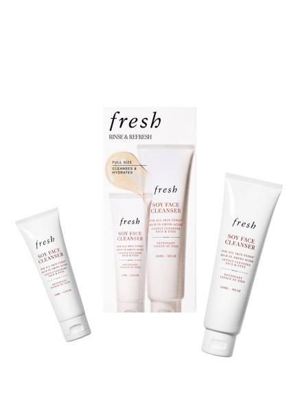 Fresh Rinse & Refresh Soy Face Cleanser Duo Skincare Gift Set - view 2, Clear