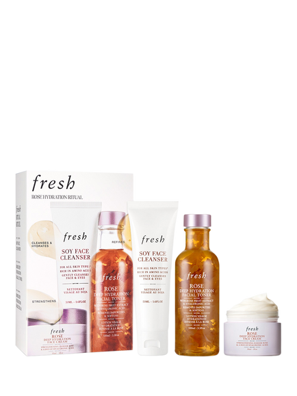 Fresh Rose Hydration Ritual Skincare Gift Set, Clear