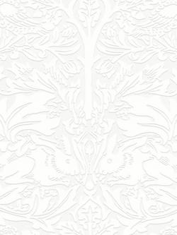 William Morris At Home Brother Rabbit Paintable Wallpaper, White, White