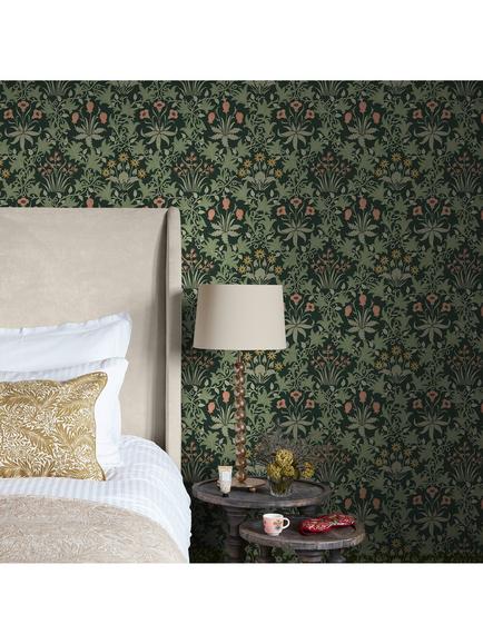 William Morris At Home Celandine Wallpaper - view 2, Forest