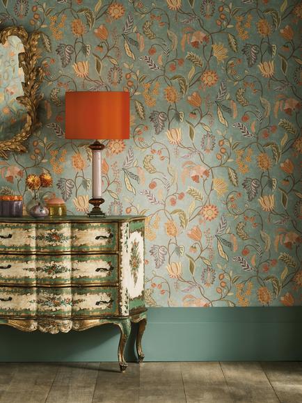 Osborne & Little Masino Wallpaper - view 2, Aqua