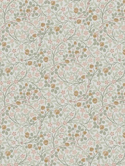 William Morris At Home Clover Wallpaper, Peony/ Sage