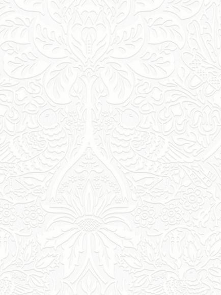 William Morris At Home Dove & Rose Paintable Wallpaper, White, White