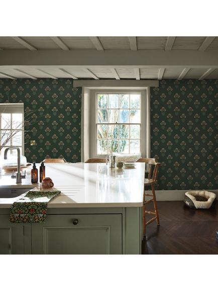William Morris At Home Hyacinth Flower Wallpaper - view 2, Forest