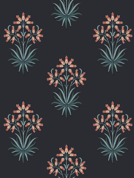 William Morris At Home Hyacinth Flower Wallpaper, Midnight